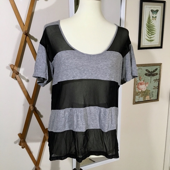 Brandy Melville Tops - BRANDY MELVILLE Black Mesh Oversize Tee Size Small